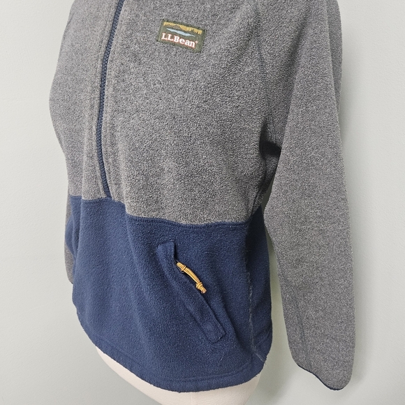 L.L. Bean Mountain Classic Fleece Pullover Half Zip XS Petite Navy Gray - Picture 6 of 9